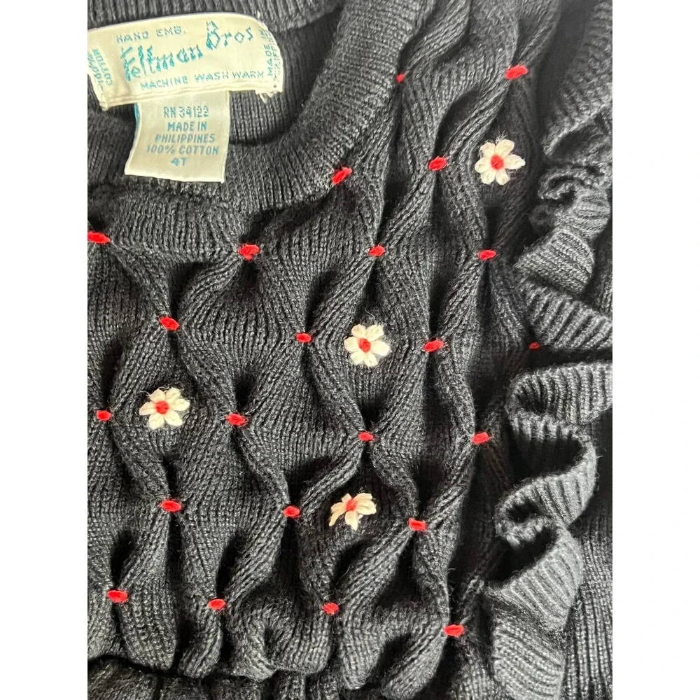 Feltman Brothers Dainty Navy Cotton Smocked Embroidered Romantic Dress 4T‎